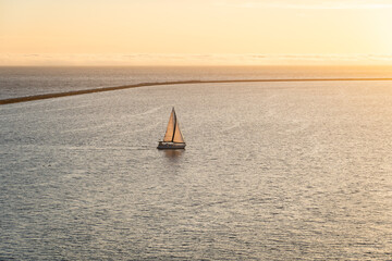 sailboat at sunset
