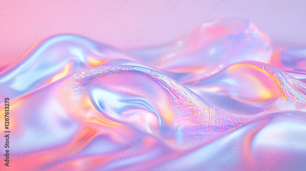 Poster close up view of pink and blue textile fabric with intricate patterns and textures for design and fa