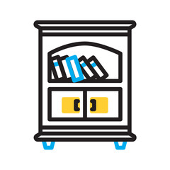 Vector multi color icon for Bookcase