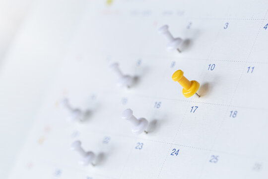 Close up of calendar , Planner and organizer to plan and reminder daily appointment, meeting agenda, schedule, timetable, and management, event , holiday .