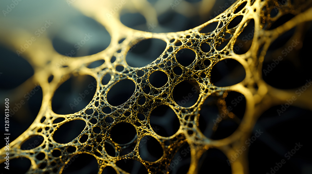 Poster close up image of a biological cell showing detailed structure and characteristics in a microscopic 