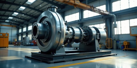 Industrial Machinery in a Modern Factory Setting A Powerful Pump Ready for Operation