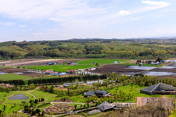 北海道岩見沢市、いわみざわ公園・見晴台からの眺め【5月】