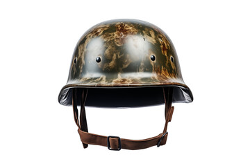 Fototapeta premium Old vintage army helmet isolated on transparent background
