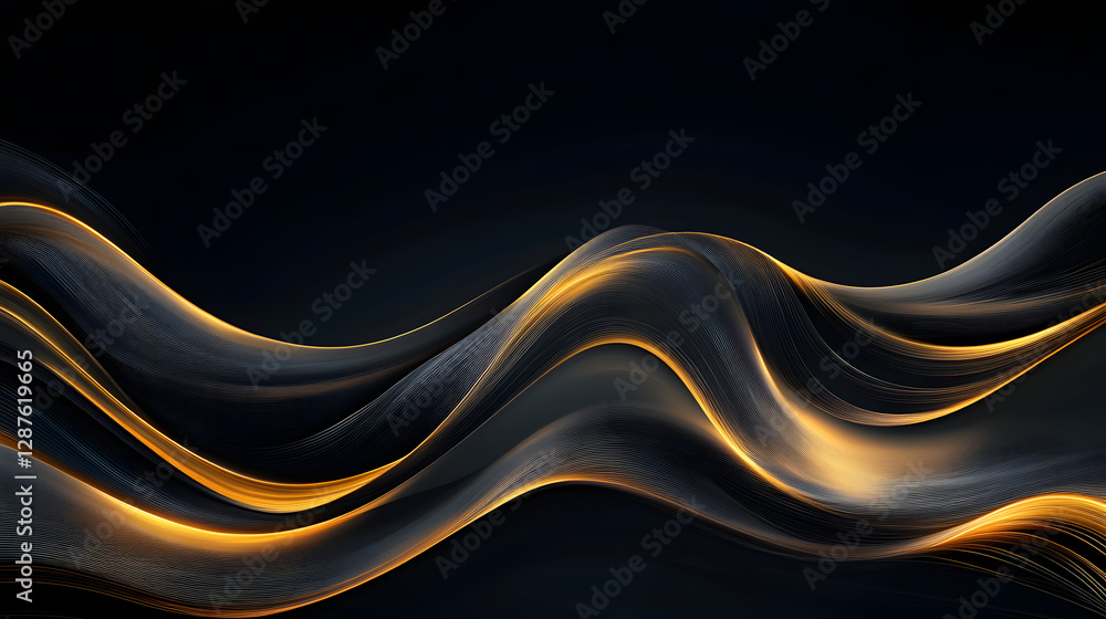 Poster abstract background featuring wavy lines in a fluid design with various colors creating a modern and