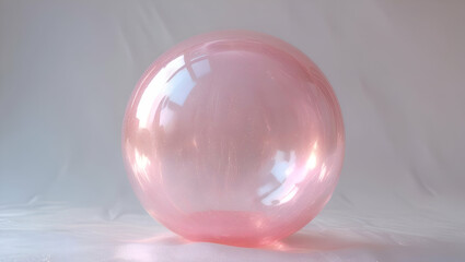 Obraz premium Dreamy Glow: Shiny Pink Bubble Isolated