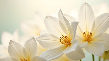 Obraz premium Ethereal White Blossoms – A Dreamy Macro Floral Portrait