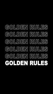  Golden Rules animation Glow video motion text calligraphy, clip, colorful, effect, signs, stylish, font, element, modern, justice, rule, value, conduct, honesty, integrity, principle