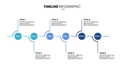 Circle timeline infographic 6 options, step, sequence. Six stage infographic template for business presentations.	