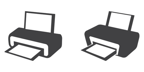 Professional Printer Logo Icons Silhouette Vector Illustration