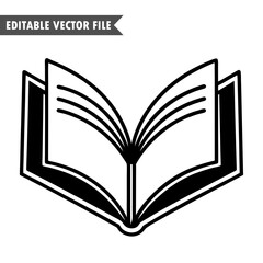 open book, book line art vector illustration