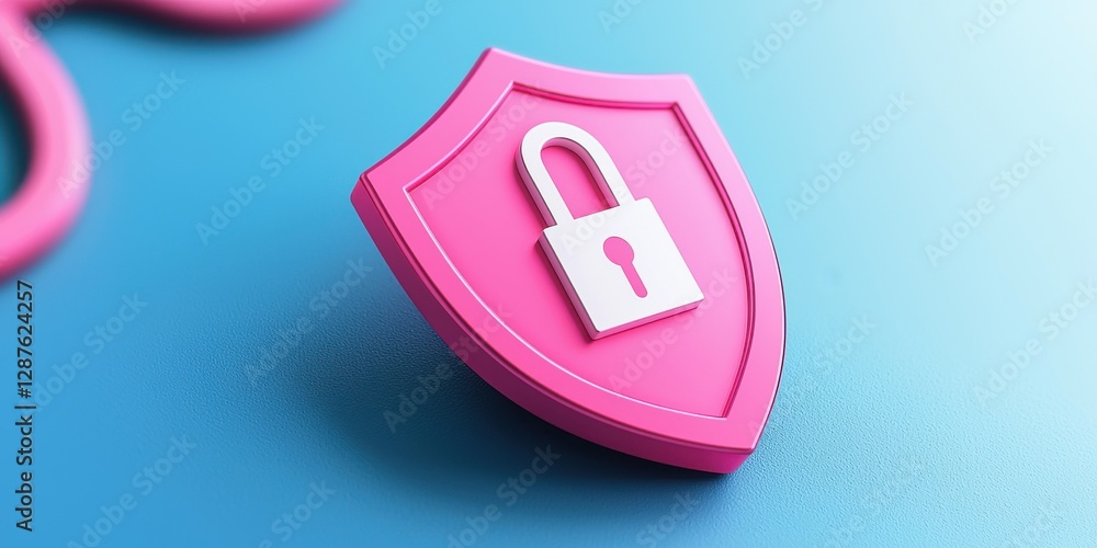 Poster protection connection sign proxy vpn concept. shield with a padlock symbolizing security and protect