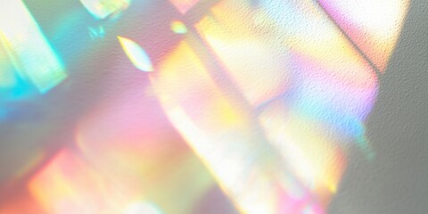 Dreamy holographic rainbow light refraction texture. Background with copy space