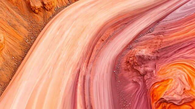 Aerial View of Riotinto Mines with Vibrant Colorful Terrain and Swirling Patterns in Spain, Earthy Tones and Natural Beauty, Striking Abstract Geology and Landscape from Above