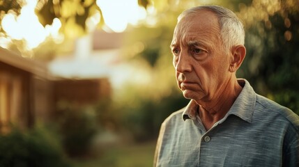 Dementia symptoms in a senior man unable to recall the location of his home. Featuring disorientation and confusion