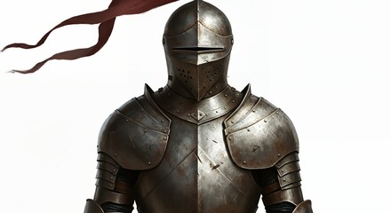 Detailed digital painting of medieval knight in full armor
