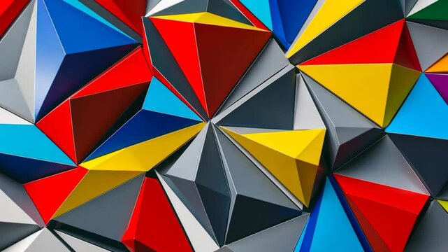 Mesmerizing Abstract Animation, Colorful Geometric Shapes Creating Dynamic Patterns and Captivating Visual Effects Display