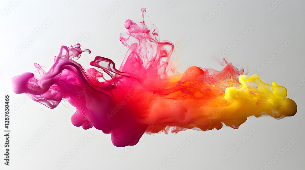 Poster colorful liquid cloud swirling in a vibrant display of hues and textures in a dynamic abstract compo