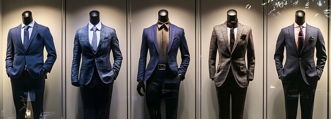 A high-end fashion store with mannequins dressed in the latest trends