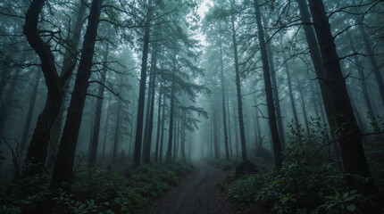 morning in the woods high resolution panorama 