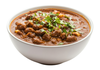PNG One dish of indian chole bhature bowl curry white.