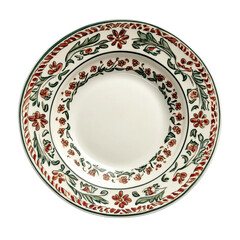 Elegant Hand Painted Ceramic Plate with Floral Design Rustic Countryside Style