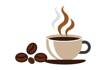 Minimalist cup of coffee vector illustration, perfect for branding, menus, and digital designs.