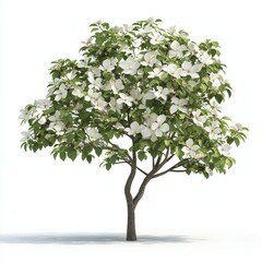 Obraz premium Dogwood tree isolated on white background