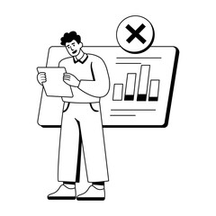 A glyph illustration of a character having data error