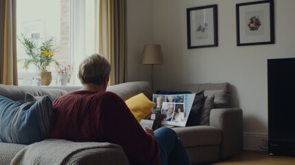Obraz premium Dementia symptoms in a senior person forgetting the names of family members. Featuring confusion and memory loss