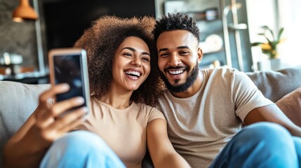 Obraz premium Connect with friends via video calls in a cozy living room. The overall picture shows how modern technology can connect the emotions between people and convey the warmth of friendship and family.