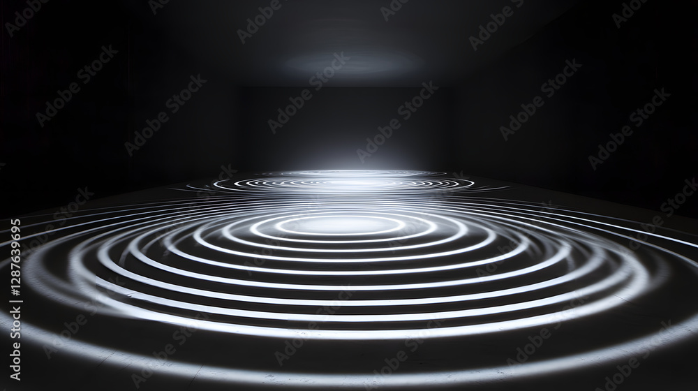 Aufkleber black and white photo featuring a circular pattern with intricate details and textures in monochrome