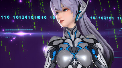 Rise of meta-universes and virtual IPs drives demand for related visual content, robot, cyborg, 3d, technology, future, space, helmet, futuristic, human, science, metal