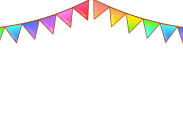 グラデーションカラフル三角旗