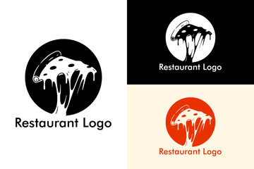 pizza with melted cheese, circle, yummy, fast food, delicious, restaurant logo, food van, street food, food cart, abstract, fajita, cheesy, logo, vector, silhouette