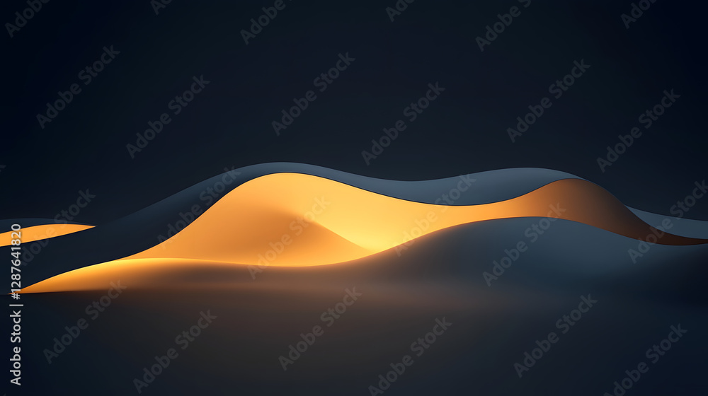 Poster dark background illuminated by a single yellow light creating a dramatic contrast and mood