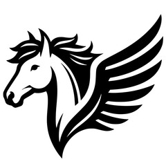 Winged horse logo silhouette