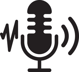 Silhouette podcast logo icon vector isolated