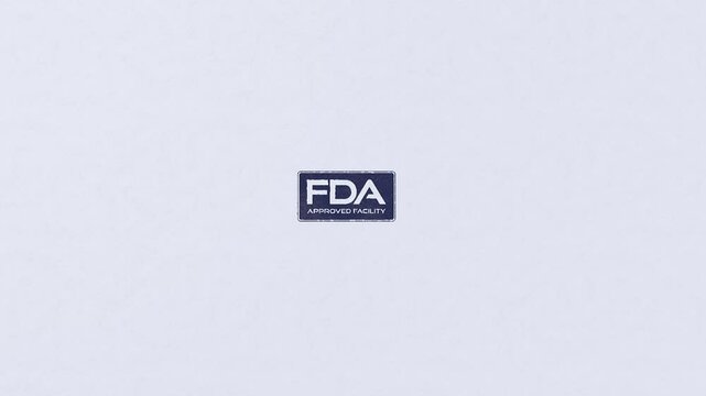 USA FDA REGISTERED FACILITY, ANIMATED STAMP ON PAPER VIDEO FULL HD IN BLUE INK 