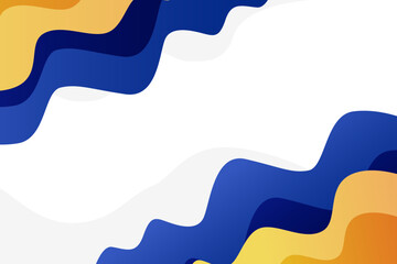 Blue and yellow wave background for presentation, template etc. Vector Illustration EPS 10.