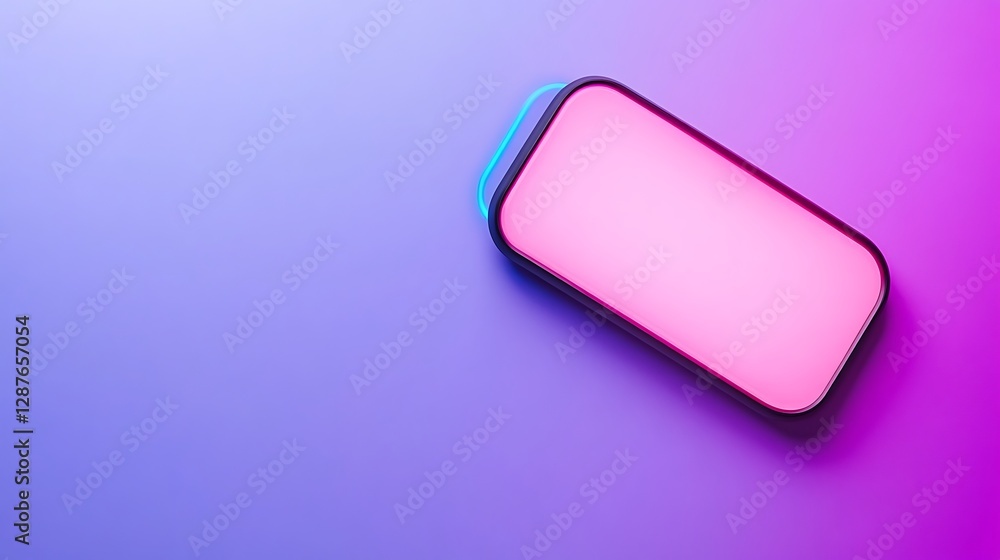 Poster futuristic smartphone design with gradient colorful background for modern technology and creativity 
