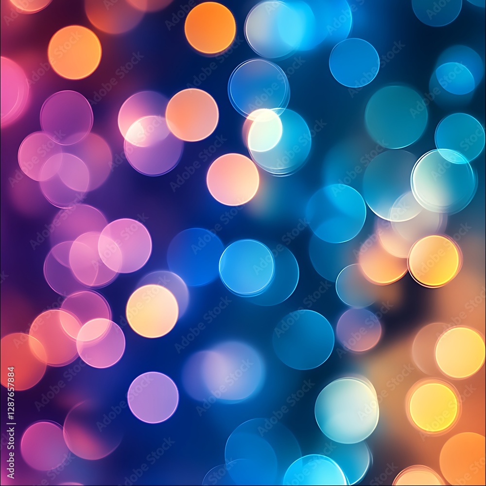 Aufkleber vibrant colorful bokeh background with bright circular lights in vivid tones and soft depth of field