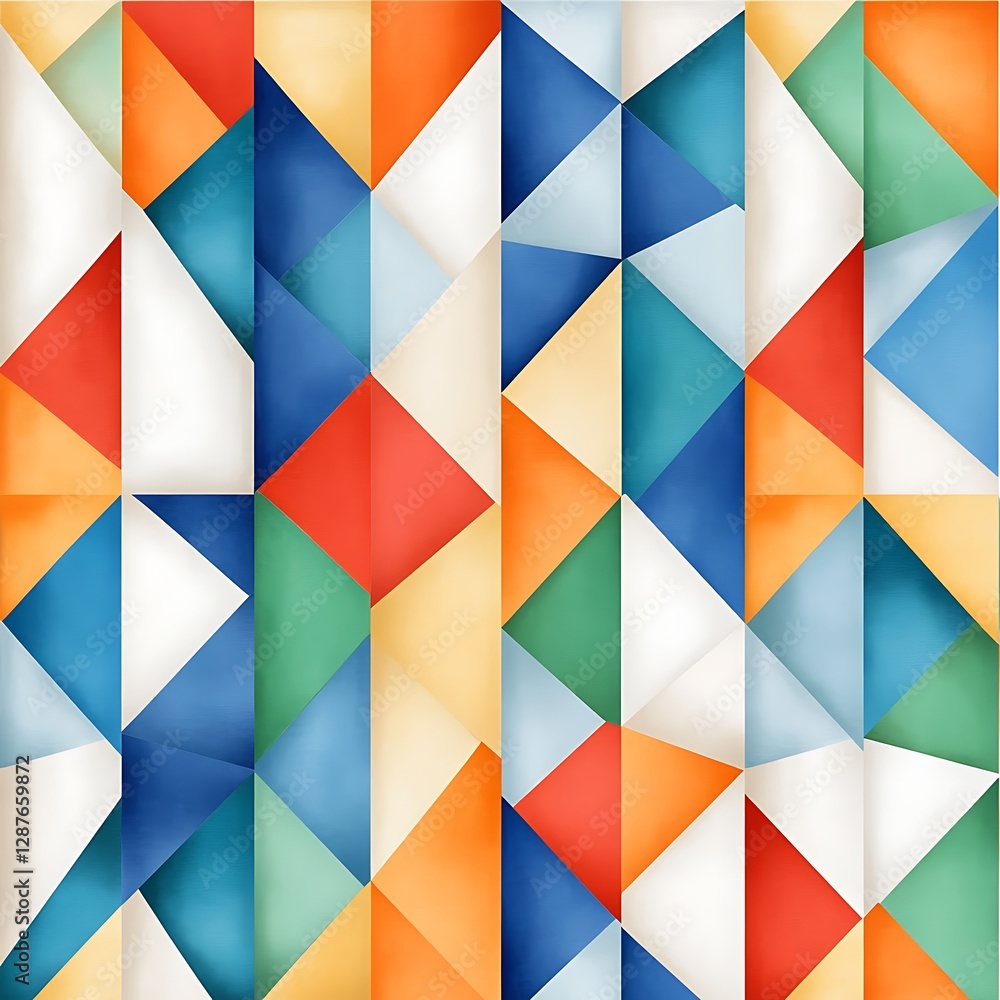 Aufkleber abstract geometric pattern with vibrant colors and triangles in a modern design for creative project