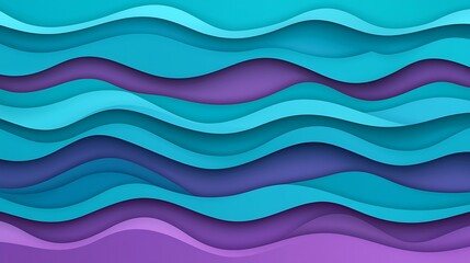 Fototapeta premium Colorful Abstract Wavy Background with Layered Curves and Textures in Shades of Blue and Purple