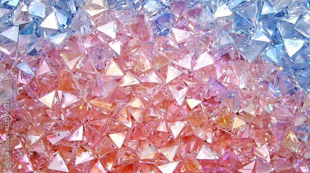 Poster colorful gemstone patterns with clear and pink multicolored crystals creating a shimmering backgroun