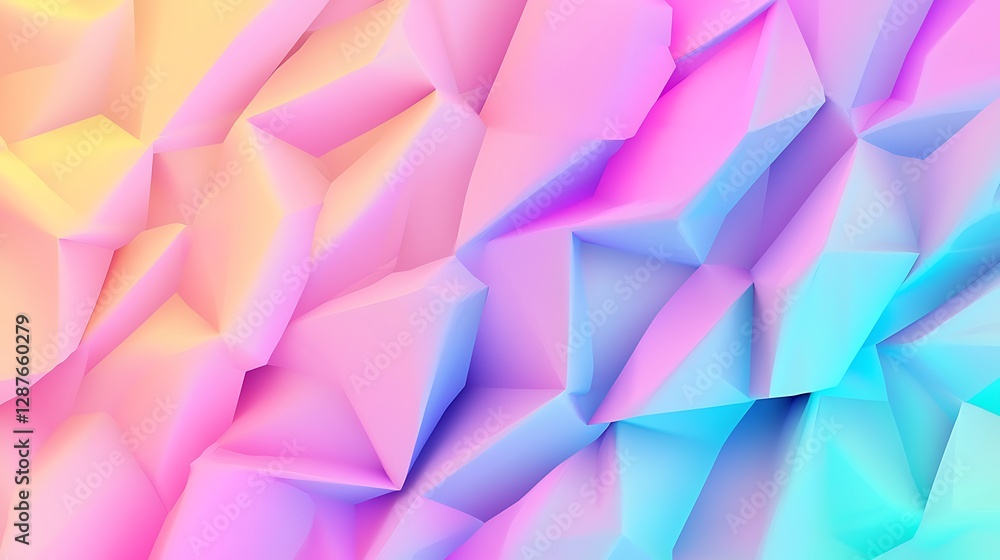 Aufkleber abstract pastel geometric background with soft colorful gradients and three-dimensional shapes