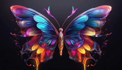 Obraz premium colorful butterfly on black