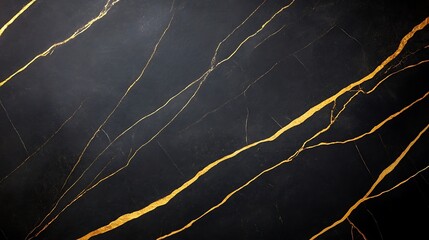 Elegant black marble surface with golden veins for stylish backgrounds or modern design projects
