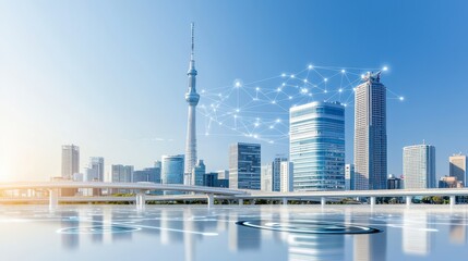 Obraz premium City Network Skyline (1)