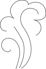 Steam and smoke line. Air wind and scent, heat waves or aroma from cooking food and hot coffee, gas and fumes. Steam swirls icon of doodle style vector illustration